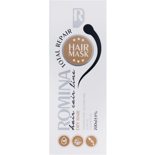 ماسک مو رومینا مناسب مو خشک حجم 200 میلی لیتر