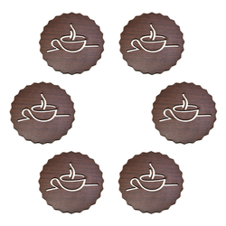 زیر لیوانی طرح فنجان گرد 6 عددی  مدل R101