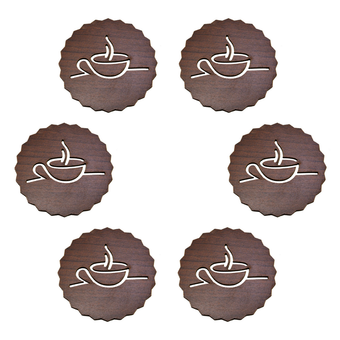 زیر لیوانی طرح فنجان گرد 6 عددی  مدل R101