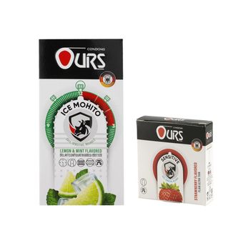 کاندوم خاردار و تاخیری اورز مدل Ice Mohito بسته 12 عددی به همراه کاندوم تاخیری اورز مدل Sensitive بسته 3 عددی