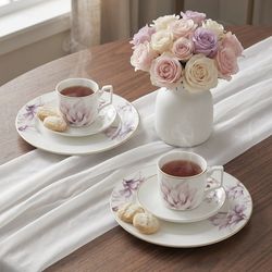 ست فنجان و نعلبکی 6 پارچه 2 نفره انگلیش هوم مدل Magnolia