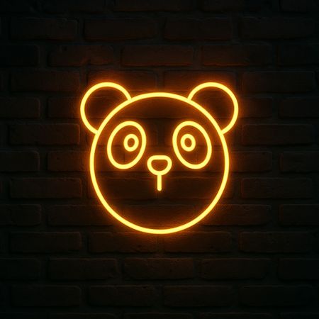 چراغ دیواری تزئینی مدل نئون فلکسی نیونی طرح پاندا