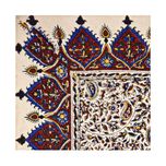 رومیزی قلمکار صدر مدل ممتاز درهم بادامی کد 80