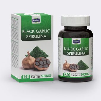 قرص سیر سیاه و اسپیرولینا 120 عددی | کاهش اشتها و لاغری طبیعی