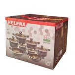 سرویس پخت و پز 14 پارچه هلنا طرح چدن مدل زنبوری