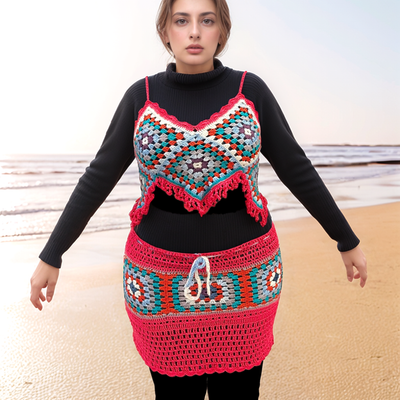 ست دو تکه ساحلی دستبافت شاهو کد: 68575