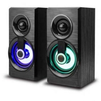 اسپیکر لپ تاپی دو تیکه دسکتاپ بدنه چوبی گیمینگ RGB هاتمی مدل FT-175