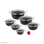 سرویس پخت و پز 14 پارچه هلنا طرح چدن مدل لانه زنبوری