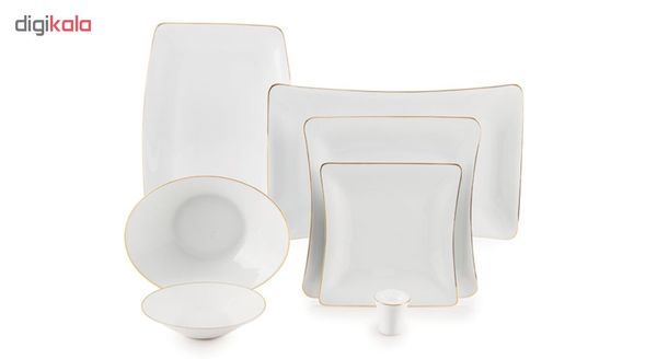 سرویس غذاخوری 97 پارچه چینی زرین سری وینچی الیسه مدل زرین درجه عالی