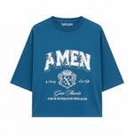تیشرت باکسی نخ پنبه طرح AMEN کد 109