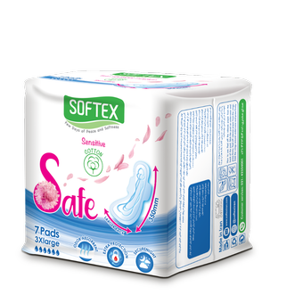 نوار بهداشتی بالدار نازک فوق العاده بزرگ سافتکس سری (safe)