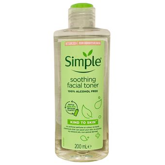 تونر پاک کننده صورت سیمپل مدل Soothing حجم 200 میلی لیتر
