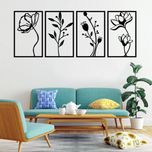 استیکر دیواری طرح گل کد 002 مجموعه 4 عددی