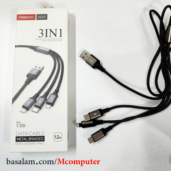 کابل شارژ 3 در 1 ترانیو Tranyoo T-XS6 (میکرو-تایپ سی-آی فون)