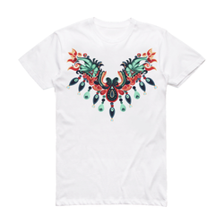 تیشرت زنانه و دخترانه سفید ارزان طرح گردبند 5