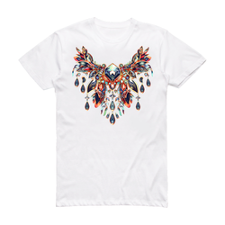 تیشرت زنانه و دخترانه سفید ارزان طرح گردنبند 6