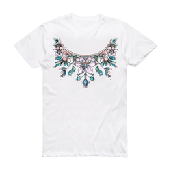 تیشرت زنانه و دخترانه سفید ارزان طرح گردبند 11