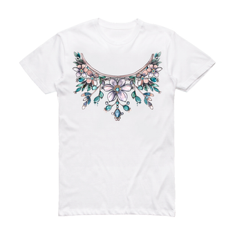 تیشرت زنانه و دخترانه سفید ارزان طرح گردبند 11