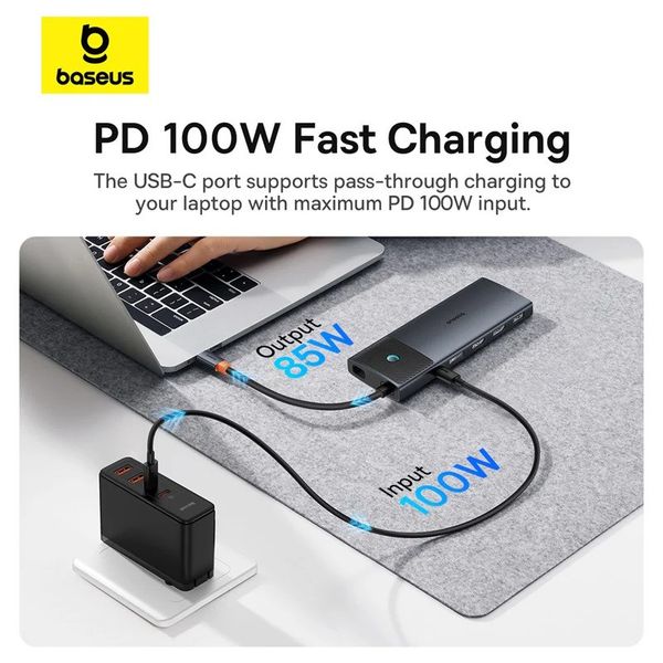 هاب 11 پورت USB-C بیسوس مدل BS-OH098 (گارانتی 24 ماهه آونگ)