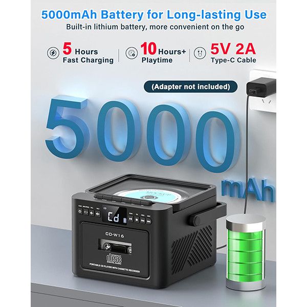 پخشکننده سیدی بومباکس 2025 کاست خور ،پخش کننده موسیقی مدل CD-W16