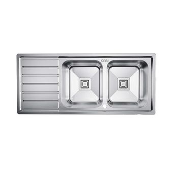 سینک ظرفشویی استیل توکار دو لگنه کن مدل 8106L