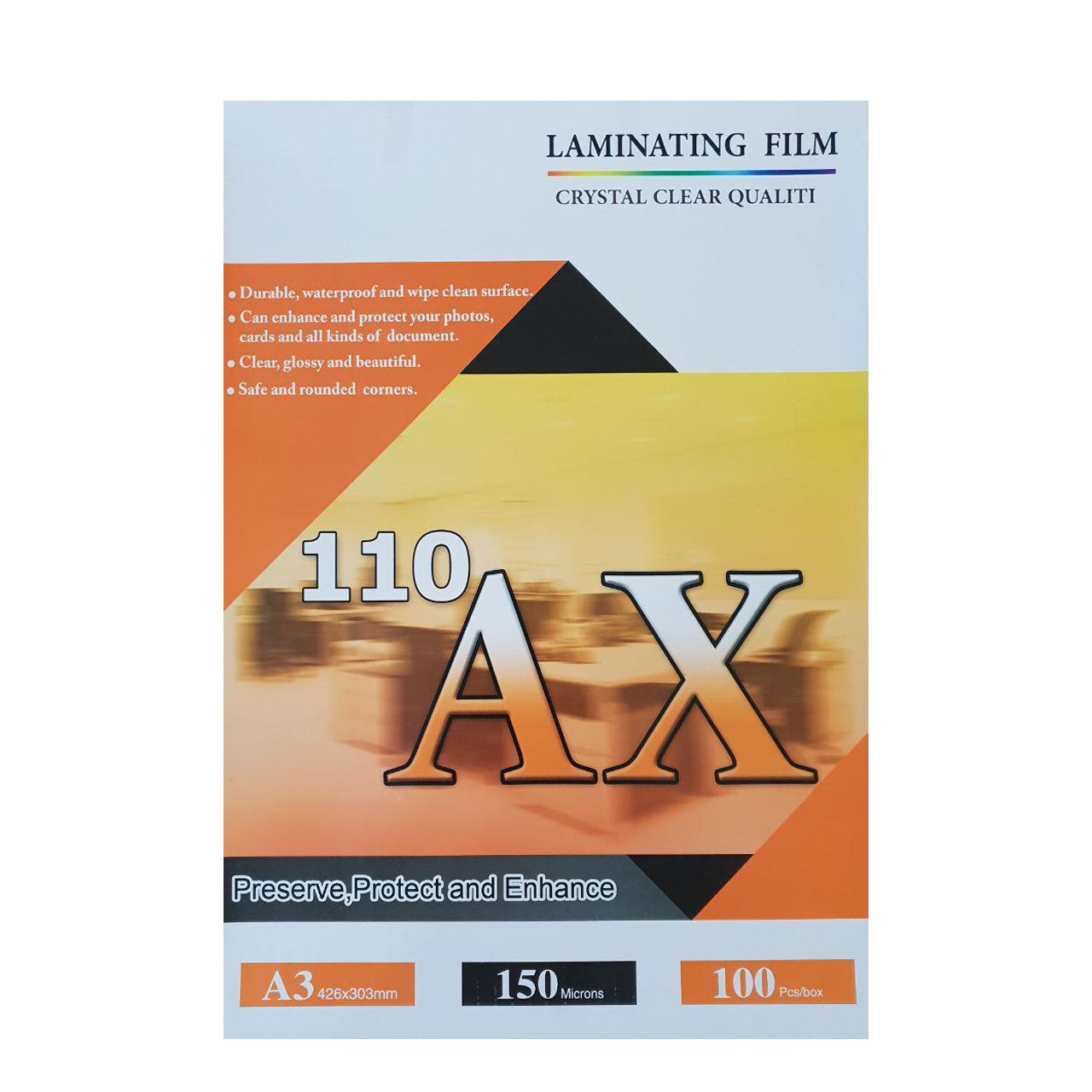 طلق پرس کارت 150 میکرون سایز A3 برند AX