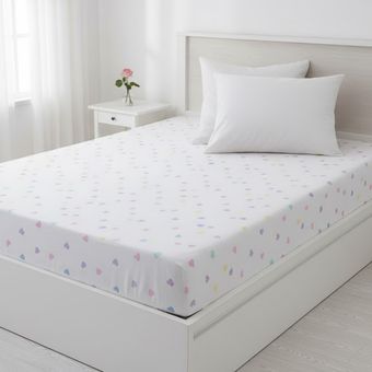 ملحفه نخ پنبه انگلیش هوم مدل Pastel Hearts یک نفره سایز 240x160 سانتی‌متر