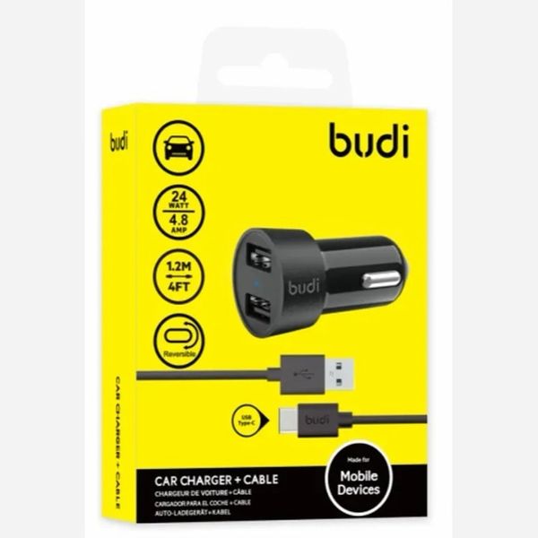 شارژر فندکی 24 وات بودی مدل M8J622T به همراه کابل با گارانتی شرکتی