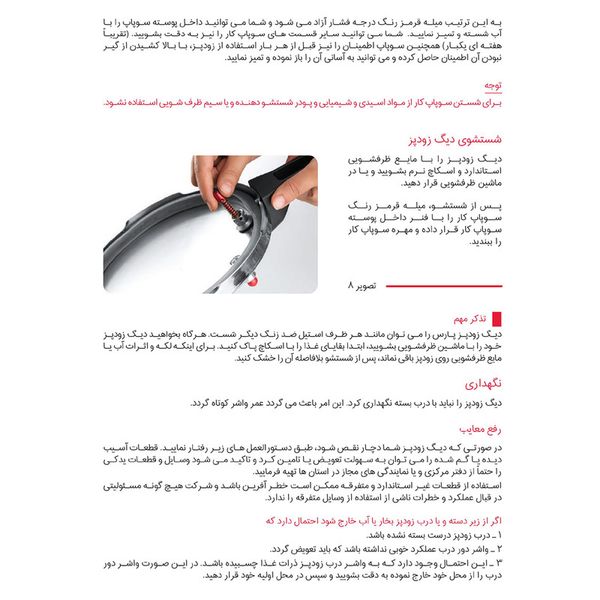 زودپز پارس استیل مدل کف سه لایه گنجایش 6 لیتر