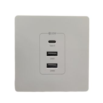پریز دیواری با شارژر USB و Type-C شارژ سریع 20 وات