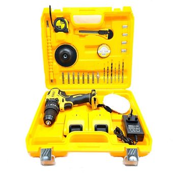 دریل پیچ گوشتی شارژی چکشی  مدل BRUSHLESS-36V مجموعه 28 عددی