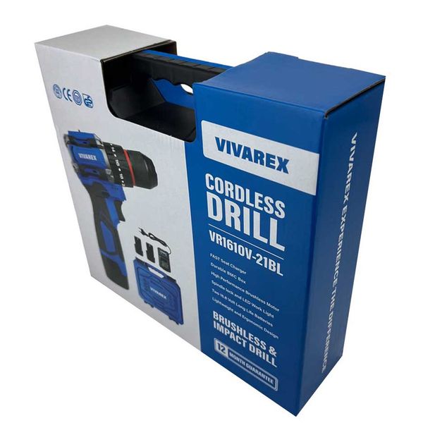 دریل شارژی 16/8 ولت براشلس ویوارکس مدل VR1610V-21BL