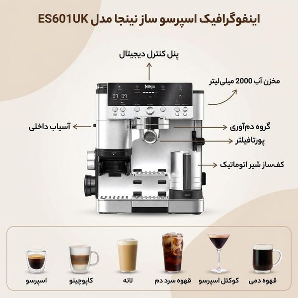 اسپرسو ساز 2000 میلیلیتر نینجا مدل ES601UK