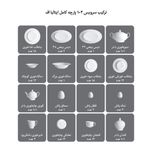 سرویس غذاخوری 102 پارچه چینی زرین ایران سری ایتالیا اف مدل Riva درجه یک