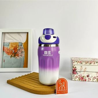 تراول ماگ استیل دو رنگ 400 میل BE