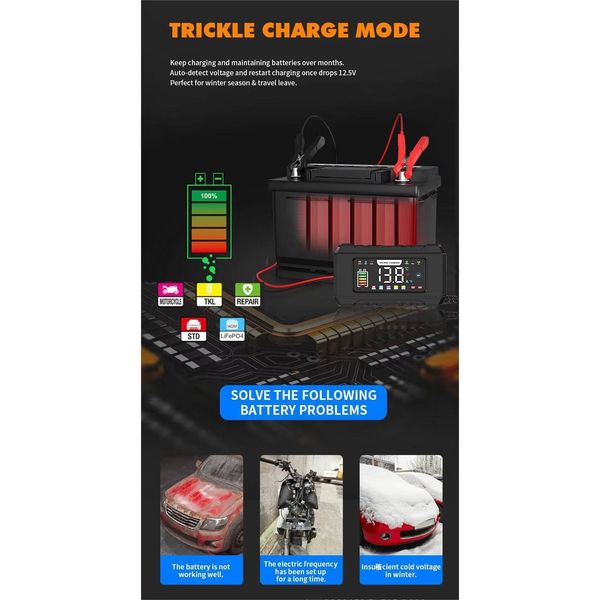 شارژر باتری خودرو برای باتری های تا 200 آمپر ساعت