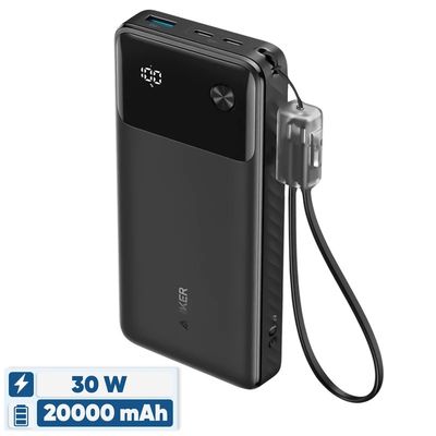 پاوربانک 30 وات انکر Anker مدل A1384 ظرفیت 20000 هزار میلی آمپر اصل بارکد دار