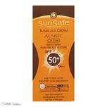 کرم ضد آفتاب رنگی سان سیف، مدل SPF50، مناسب پوست چرب، مختلط و دارای آکنه تنالیته رنگ روشن و حجم 50 میلیلیتر، محافظت کننده در ب