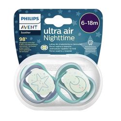 پستانک 18-6 ماه شب تاب اونت طرح ماه و ستاره بسته دو عددی