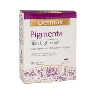 کپسول روشن‌کننده پوست درمکس مدل Pigmenta بسته 30 عددی با ترکیبات آنتی‌اکسیدان قوی، کاهش چین و چروک، رفع لکه‌های تیره و محاف*743