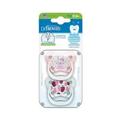 پستانک 6-0 ارتودنسی کودک دکتر براونز طرح توت فرنگی بسته 2 عددی