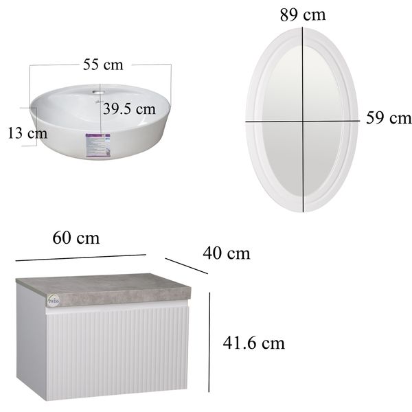 ست کابینت و روشویی توییس مدل tws 1032-4