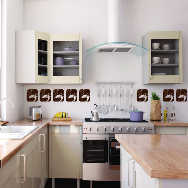 استیکر کاشی سهیل چاپ مدل coffee time کد C01