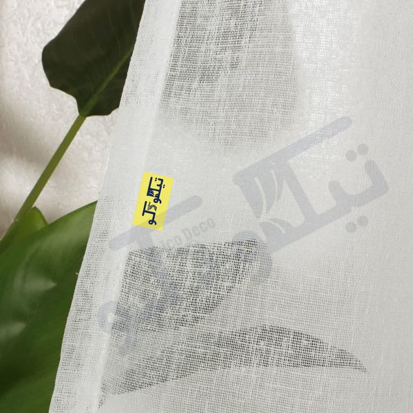 پرده تیکو دکو مدل کتان شفاف افکت دار شش چین سایز 225x280 سانتی متر