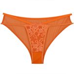 ست شورت و سوتین زنانه تیدامی 724 مدل 340020406 گیپور فنردار رنگ نارنجی