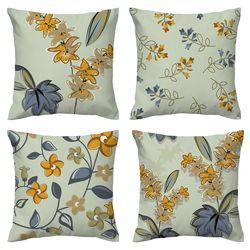 کاور کوسن هزاردستان طرح برگ گل مدل co593 مجموعه 4 عددی