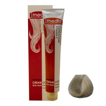 رنگ مو مدیا سری صدفی شماره 10.28 حجم 100 میلی لیتر رنگ بلوند صدفی خیلی روشن (وانیلی)