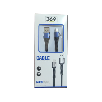 کابل شارژ و دیتا Type C  فست 1 متری برزنتی سر فلزی M-03 369