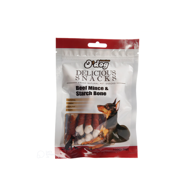 تشویقی سگ استخوانی دور پیچ اوداگ با طعم گوشت گاو / O'dog dog Treat with beef flavor