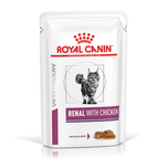 پوچ گربه‌ی بالغ رنال رویال کنین با طعم مرغ مناسب بیماری‌های کلیوی / Royal canin renal pouch wet cat food